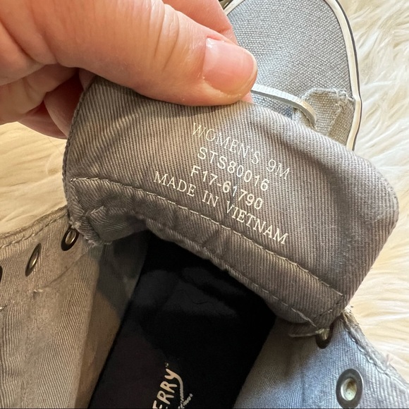 Sperry Top-Sider STS80016 Rave Verge Gray Canvas High Top Sneakers Women’s 9M - Picture 8 of 8